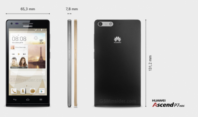 Анонсирован смартфон Huawei Ascend P7 Mini